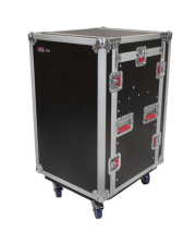 10U Top, 12U Side ATA Wood Flight Pop-Up Console Rack Case w/ Casters