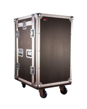 10U Top, 14U Side ATA Wood Flight Pop-Up Console Rack Case w/ Casters