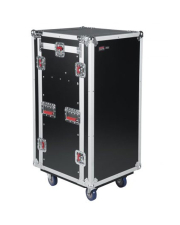 10U Top, 16U Side ATA Wood Flight Pop-Up Console Rack Case w/ Casters