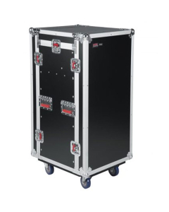10U Top, 16U Side ATA Wood Flight Pop-Up Console Rack Case w/ Casters