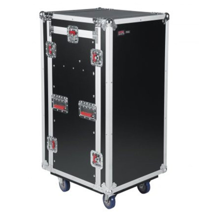 10U Top, 16U Side ATA Wood Flight Pop-Up Console Rack Case w/ Casters