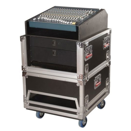14U Top, 6U Side ATA Wood Flight Slant Top Console Rack Case
