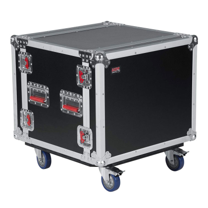 8U ATA Wood Flight Shock Rack Case w/ Casters