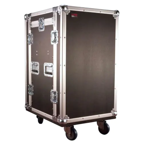 10U Top, 14U Side ATA Wood Flight Pop-Up Console Rack Case w/ Casters