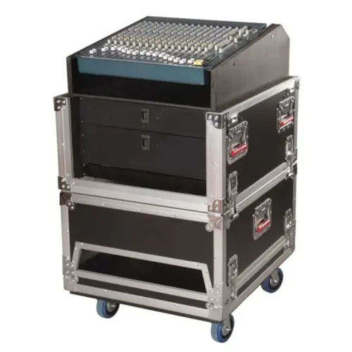 14U Top, 6U Side ATA Wood Flight Slant Top Console Rack Case