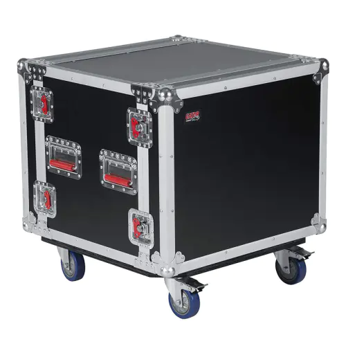 8U ATA Wood Flight Shock Rack Case w/ Casters