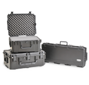 SKB waterproof protective cases including iSeries cases, rack cases, and rugged shipping cases for equipment transport