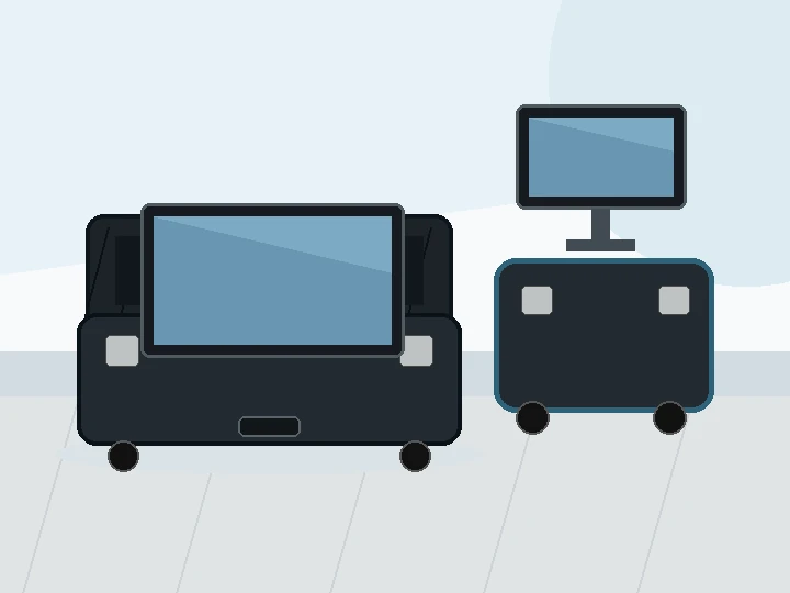 Flat screen and monitor shipping cases for trade shows and commercial events